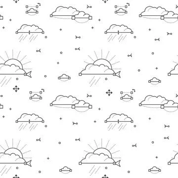 A black and white pattern of clouds Stock Illustration