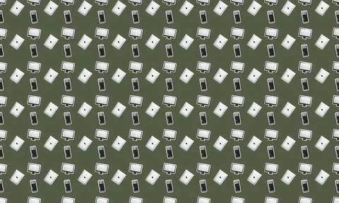 Black and white pattern of coffee cups and saucers 스톡 일러스트