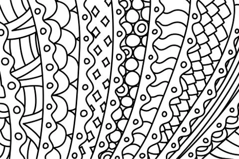 Black and white pattern for coloring book pages Illustrazione stock