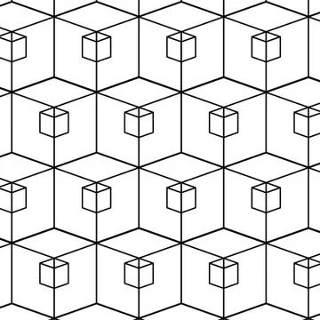 Black and white pattern cubes background vector design Stock Illustration