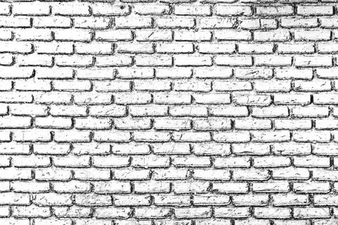 Black and white pattern of distressed overlay texture of old brick wall. 스톡 일러스트