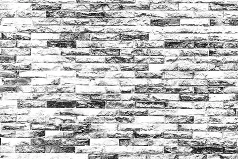 Black and white pattern of distressed overlay texture of old brick wall. Ilustración de archivo