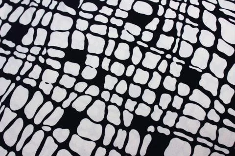 Black and white pattern on fabric Stock Photos