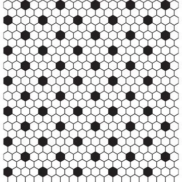 A black and white pattern of hexagons Stock Illustration