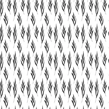 Black and white pattern with leaves and twigs of plants.Scandinavian style Stock Illustration