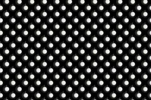 Black and white pattern: a lot of cappuccino in black cups Stock Photos