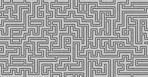 Black and white pattern maze background 3d illustration Stock Illustration