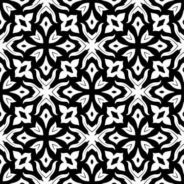 Black and white pattern ornament background. Ethnic seamless ready for print Stock Illustration