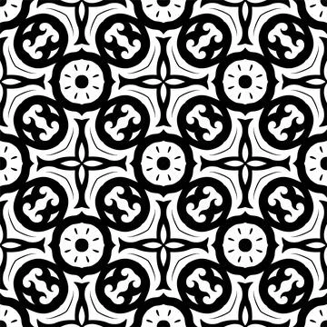 Black and white pattern ornament background. Ethnic seamless ready for print Stock Illustration