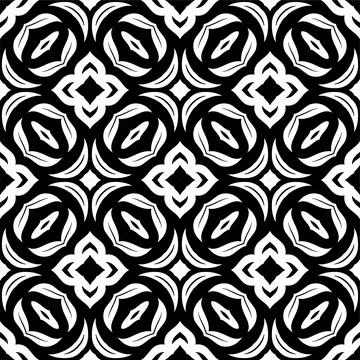 Black and white pattern ornament background. Ethnic seamless ready for print Stock Illustration