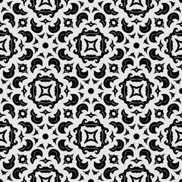 Black and white pattern ornament shape. Simple seamless abstract background イラスト素材