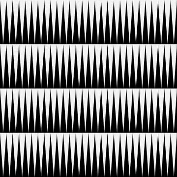 Black and white pattern with pointed, triangle shapes. (Repeatable) Illustrazione stock