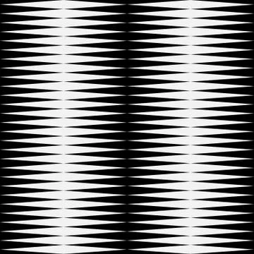 Black and white pattern with pointed, triangle shapes. (Repeatable) Stockillustratie