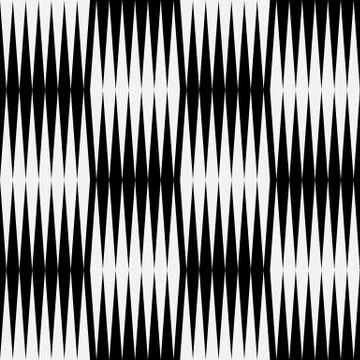 Black and white pattern with pointed, triangle shapes. (Repeatable) Stock Illustration