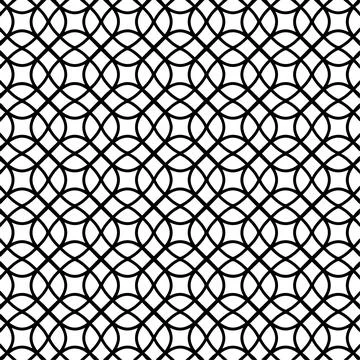 Black and white pattern with round and triangular elements Illustrazione stock
