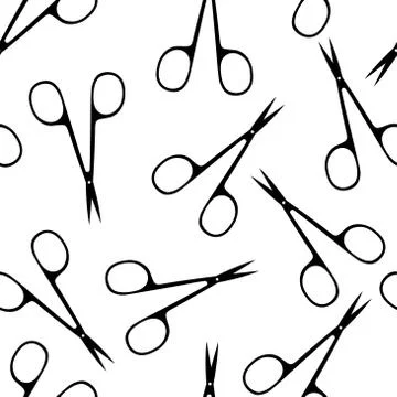 Black and white pattern with scissors. Stock Illustration