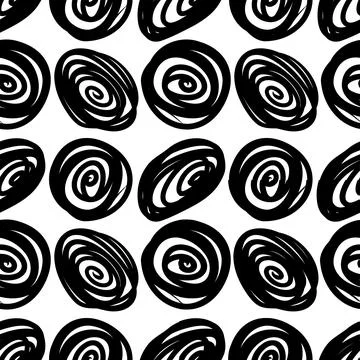 Black and white pattern with scribbles. Stock Illustration