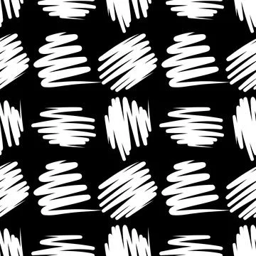 Black and white pattern with scribbles and strokes Stock Illustration