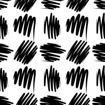 Black and white pattern with scribbles and strokes Stock Illustration