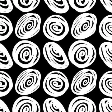Black and white pattern with scribbles. Stock Illustration