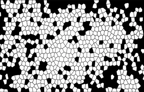 A black and white pattern of small squares,  mosaic pixel vector design, Stock Illustration