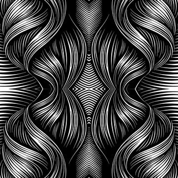 Black And White Pattern Vector. Geometric Retro Vintage Pattern. Stock Illustration