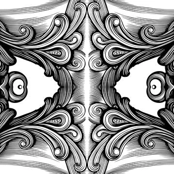 Black And White Pattern Vector. Geometric Retro Vintage Pattern. Stock Illustration