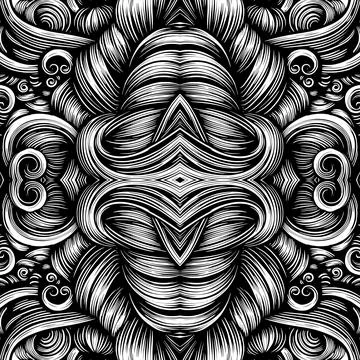 Black And White Pattern Vector. Geometric Retro Vintage Pattern. Stock Illustration