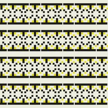 A black and white pattern with yellow squares Stock Illustration