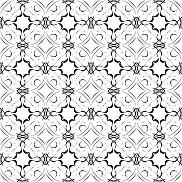 A black and white patterned background with a white circle in the middle Stock Illustration