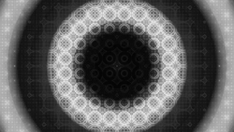 Black And White Patterned Circular Hypnotic Kaleidoscope Mandala Loop Stock Footage 287829869
