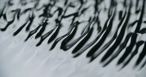 Black and white patterns forming on grey surface. Water vibrating with Vidéo 119554819