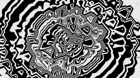Black and white patterns move in wave in looped background. Abstraction of lines Stockbeeldmateriaal 247235898