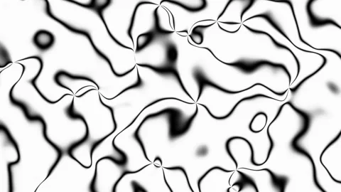 Black and white patterns move in wave in looped background. Abstraction of lines Stock Footage 247235913