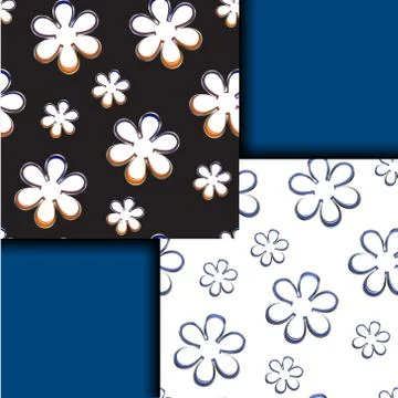 Black and white patterns with simple colors. Vector illustration. Illustrazione stock