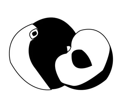 Black and white peach vector Stock Illustration