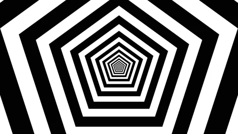 Black and white pentagon, loop Stock Footage 159094884