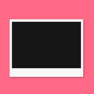 Black and white photo frames isolated on pink. Vintage style. Vector illustra Illustrazione stock