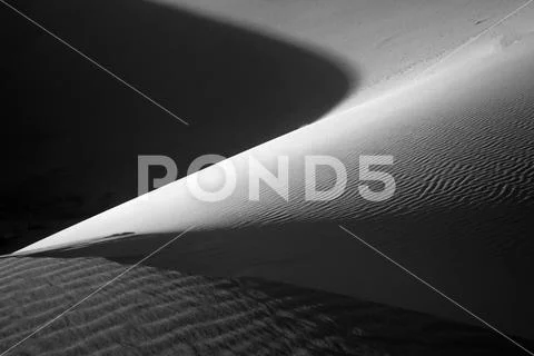 Black and white photography of the Gobi dunes Stock Photos