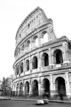 Black and white photos of the ancient Colosseum of Rome Stock Photos