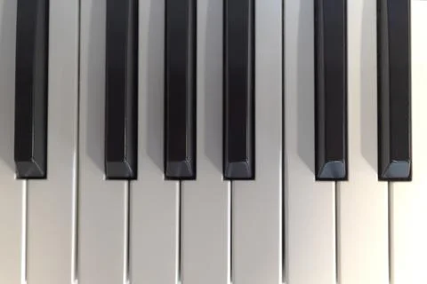 Black and white Piano keys very close-up pattern Stock Photos