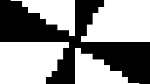 Black-and-White Pixel Art Transition Like a Retro Game Stock Footage 341545615