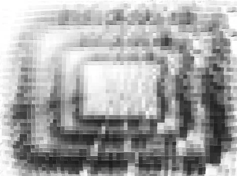 Black and white pixel blocks illustration background イラスト素材