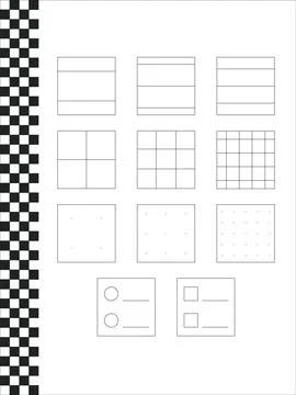 Black and white planner overview page template Stock Illustration