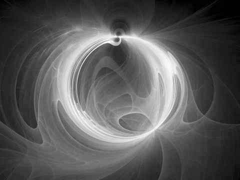 Black and white plasma ring abstract intensity map Stock Illustration