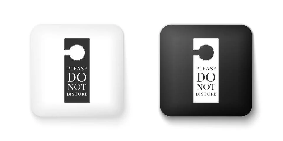 Black and white Please do not disturb icon isolated on white background. Hotel Stock Illustration
