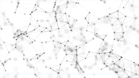 Black and white plexus dot and lines wireframe technology and science background Stock Footage 243002091
