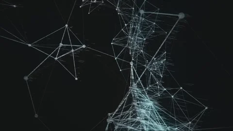 Black and white plexus effect with blurred lines. Stock Footage 288897694