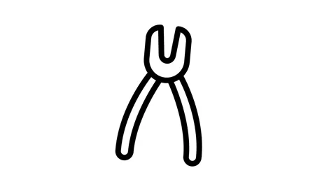 A black and white Plier Icon, featuring clean lines and a minimalist design. Stock Footage 335118641