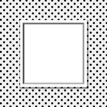 Black and White Polka Dot Background with Frame Illustrazione stock